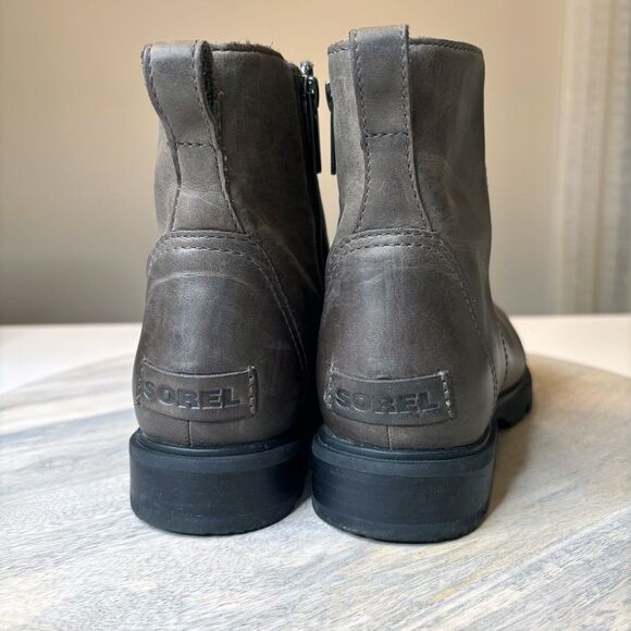 Sorel Women's Emelie III Zip Chelsea Gray Leather Waterproof Boots US‎ Size 7 - Picture 7 of 10